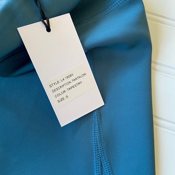 Revolve Iris & Ink S Tapestry Blue Pantaloni High Waist Workout Yoga Legging - Picture 7 of 9